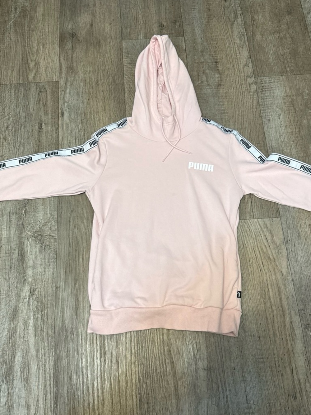 Puma Light Pink Crewneck Hoodie with Logo Tape